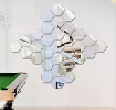 12x Plakspiegel Hexagon, 5 Delige Plakspiegel, Muursticker, Home decor, Wand decoratie, Plakspiegel