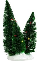 Luville - 3 Trees on bases multicolour twinkling lights h19cm - Kersthuisjes & Kerstdorpen