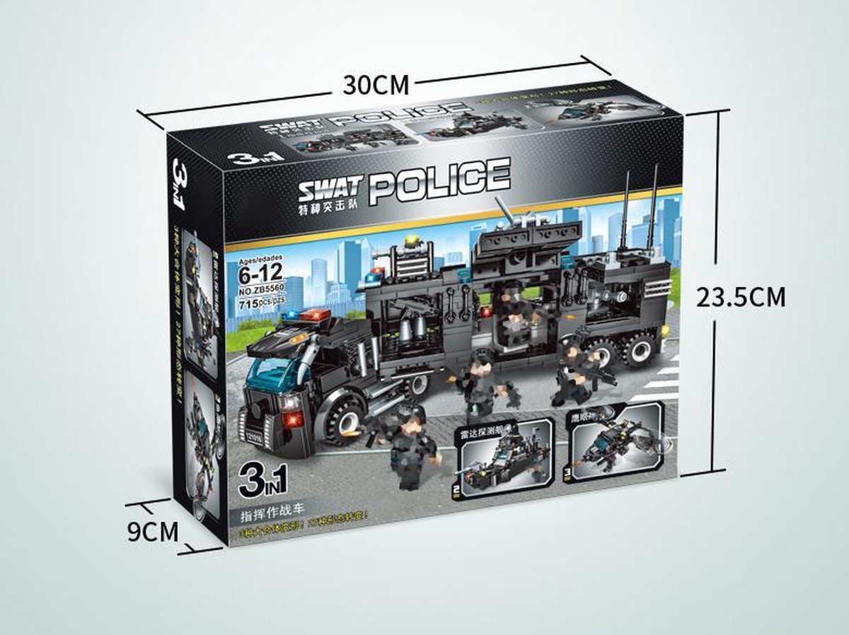 slikken Bezienswaardigheden bekijken behuizing Bouwblokken Politie City | Vergelijkbaar met LEGO | SWAT Truck | 812  Onderdelen + 8... | bol.com