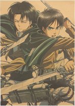 Attack On Titan Eren & Levi Shingeki no Kyojin Anime Vintage Poster 51x36cm