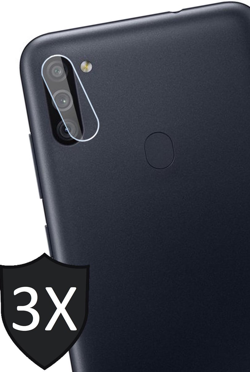Screenprotector geschikt voor Samsung M11 - 3x Camera Lens Screen Protector Glas