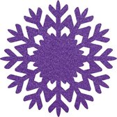 Sneeuwvlok vilt onderzetters  - Paars - 6 stuks - ø 9,5 cm - Kerst onderzetter - Tafeldecoratie - Glas onderzetter - Cadeau - Woondecoratie - Tafelbescherming - Onderzetters voor g