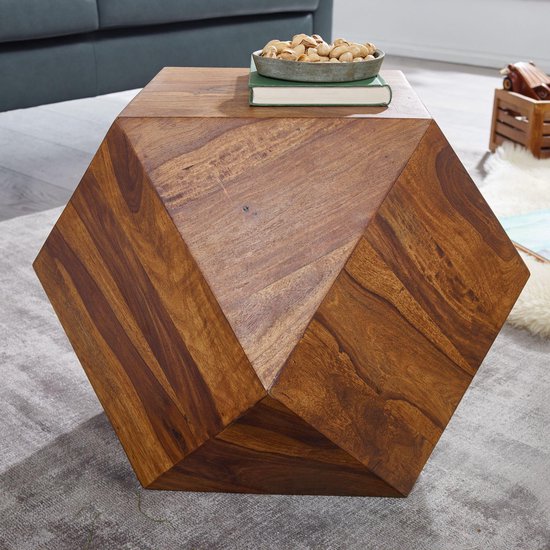 Pippa Design massief houten salontafel in de vorm van een diamant - bruin |  bol.com