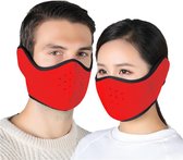 Facemask - Oorverwarmer - Nekwarmer - Fleece Ski Masker - Sjaal - Rood