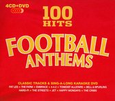 CD+DVD hoes met de titel 100 Hits: Football Anthems in gele letters op een rode achtergrond.