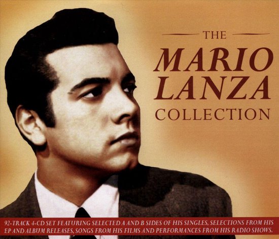 Portret van Mario Lanza, met de tekst 'The Mario Lanza Collection'.