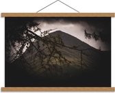 Schoolplaat – Takken voor Bergen - 60x40cm Foto op Textielposter (Wanddecoratie op Schoolplaat)