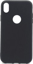 Siliconen back cover case - Geschikt voor Iphone X hoesje - zwart