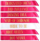 Team bride sjerpen diverse roze (7 stuks) | Vrijgezellenfeest - Hen Party - Bachelorette Party