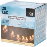 Luca Lighting - Snoer bal clear 20led met outdoor batterij box en timer - l240xb2xh2.5cm - Woonaccessoires en seizoensgebondendecoratie