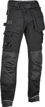 Premium Werkbroek Stretch Inserts | met Afneembare Spijkerzakken | Zwart | 4WORK - Madrid | Maat 54