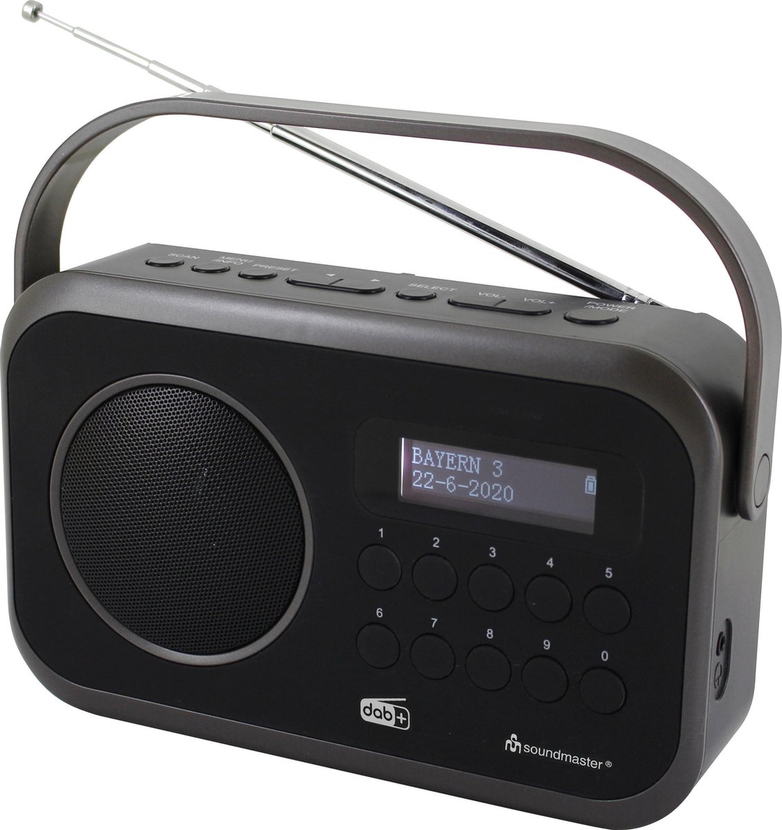 Soundmaster DAB270SW - Draagbare DAB+/FM-radio, digitaal, zwart
