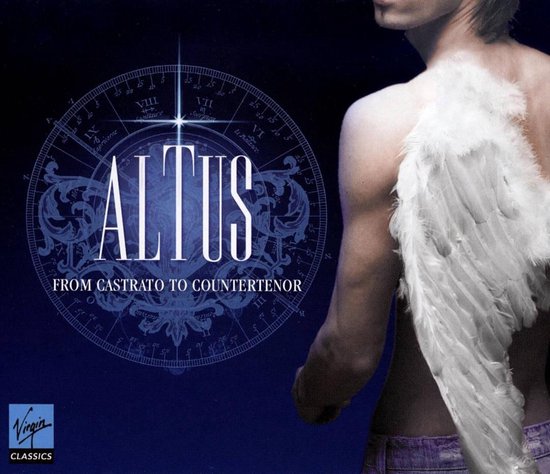 Albumhoes met de tekst 'ALTUS' en een engelenvleugel op een schouder.