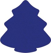 Kerstboom vilt onderzetters  - Donkerblauw - 6 stuks - 10 x 9,5 cm - Kerst onderzetter - Tafeldecoratie - Glas onderzetter - Woondecoratie - Tafelbescherming - Onderzetters voor gl