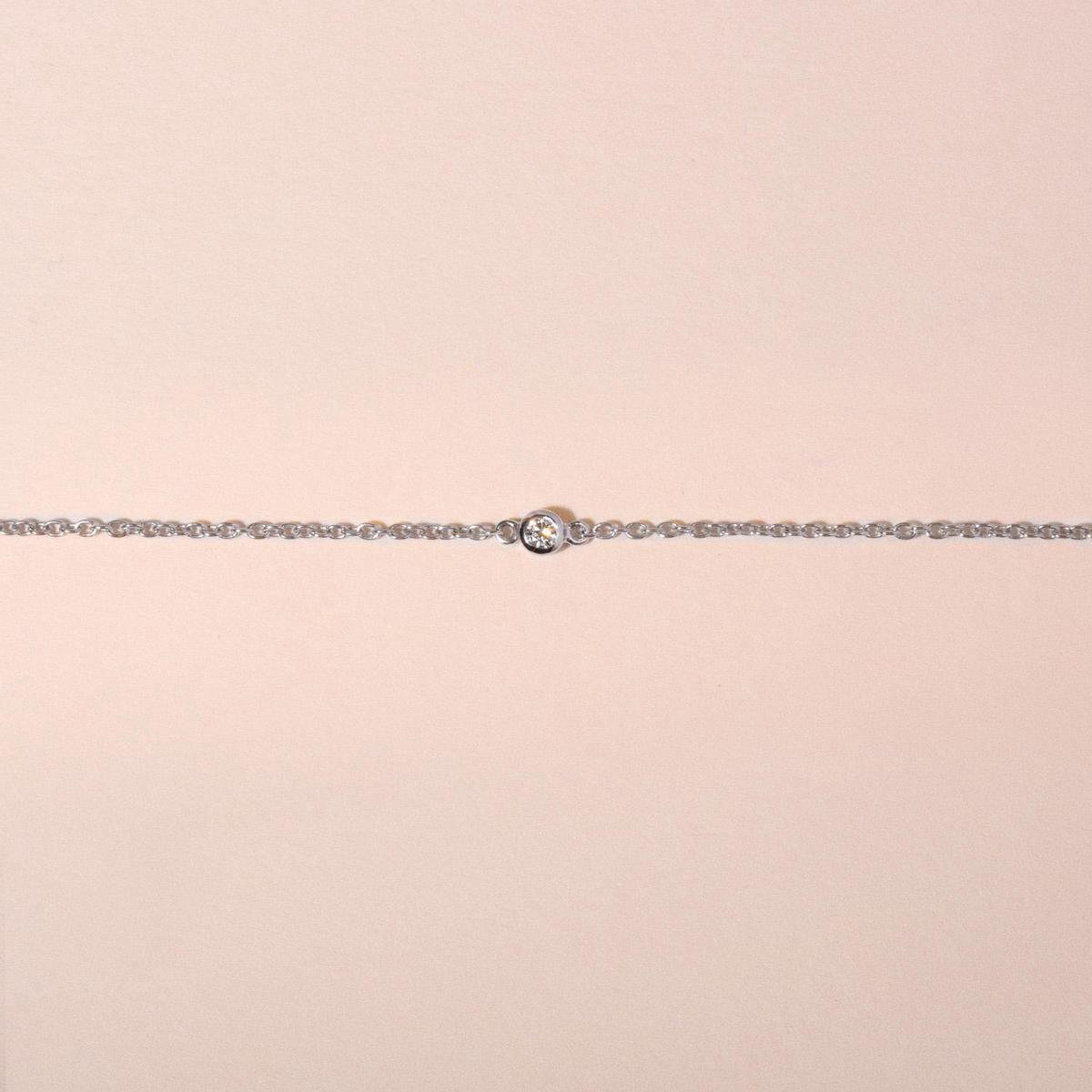 Single diamond armband dames zilver