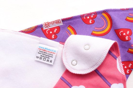 Bandana slabbetjes baby KliederZ - Purple & Pink kwijl slabben Meisjes - 3 stuks Puntslabbers paarse en roze print BB05A van KliederZ — afbeelding 4