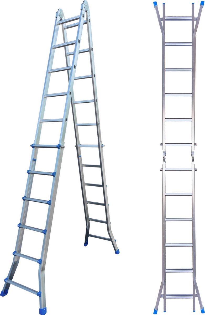 ALDORR Home - Multiladder Uitschuifbare Vouwladder 4x6 - 5,15 meter