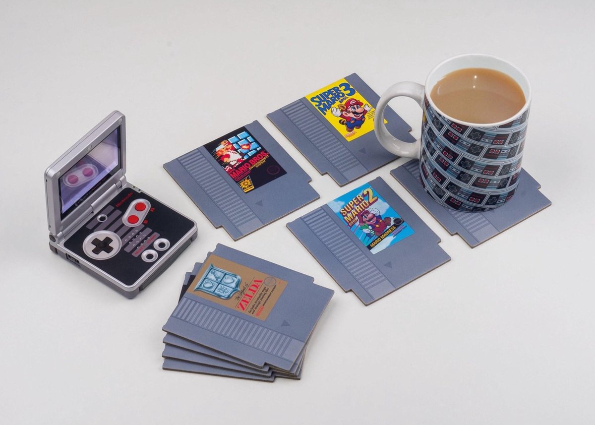 NES Cartridge Coasters - Bureau onderlegger