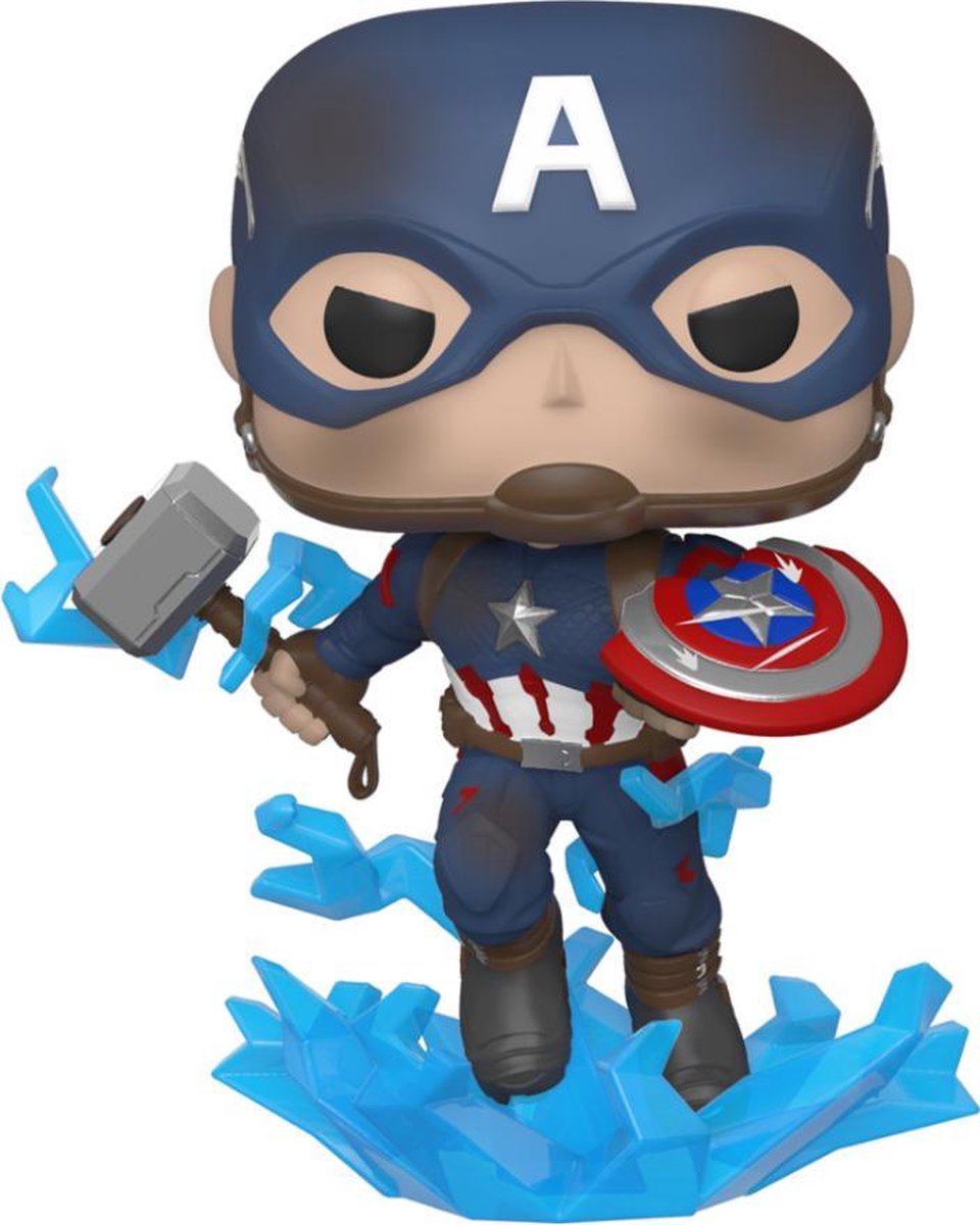 Funko - Marvel #573: Captain America with with broken Shield and Mjolnir (Avengers: Endgame) Pop!