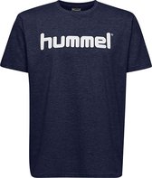 Hummel Go Cotton Logo T-Shirt Kinderen - Marine | Maat: 152
