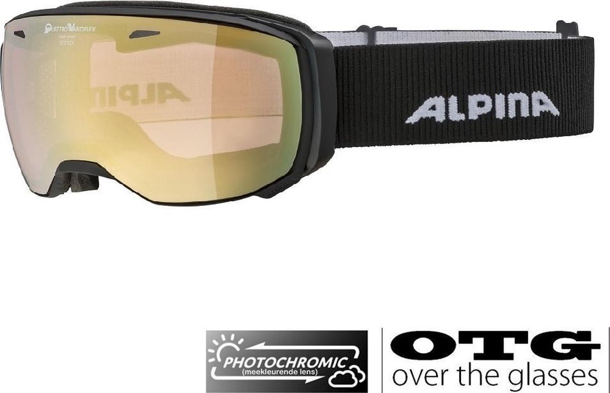 Alpina Estetica QV Photochromic OTG Skibril - Zwart | 2-3