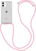 Apple iPhone 12 / 12 Pro Hoesje Back Cover met Koord Roze