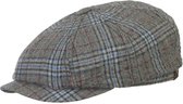 Stetson Hatteras Virgin wool/Cotton oversized flatcap grijs bruin maat 59 centimeter