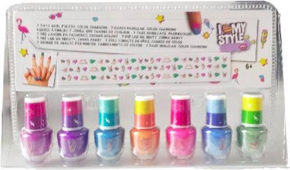 ProductGoods - 7 Dagen nagellak voor kinderen - Multicolor - Kinderen - Naggelak - Colorchanging - Nagellak Kinderen - Nagellak Set