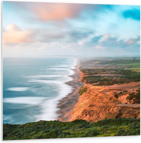 Forex - Paysage de Montagnes en Bord de Mer - Photo 100x100cm sur Forex