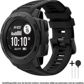 Zwart Siliconen sporthorlogebandje geschikt voor Garmin Instinct – black smartwatch strap - band