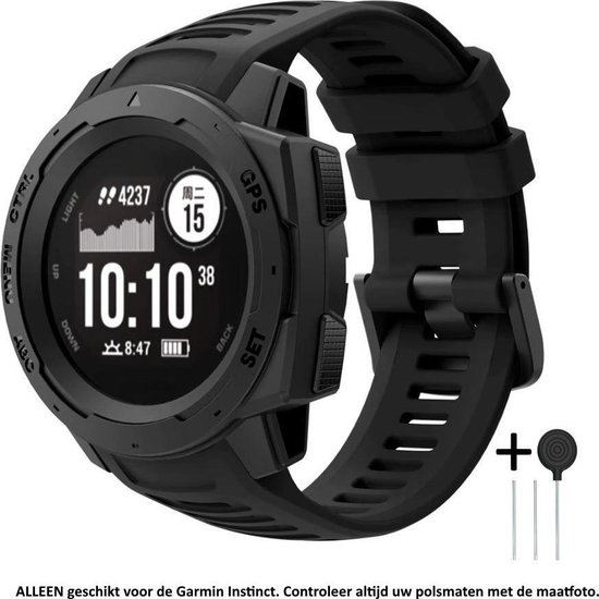 Bracelet montre sport Siliconen Zwart pour Garmin Instinct - Bracelet  montre