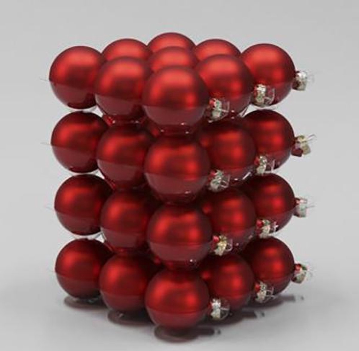 36 glasballen/cap rood mat 57mm | Kerst | Kerstballen