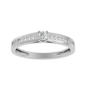 AËLRA 14K wit gouden modieuze damesring 0.24ct natuurlijke ronde diamant