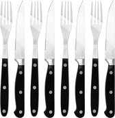 Miyako BBQ - Deluxe Steakbestek 8 delig - Steakmessen en Vorken Set - Premium - Horeca Restaurant kwaliteit - Pizza Bestekset
