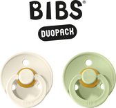 BIBS Fopspeen - Maat 2 (6-18 maanden) DUOPACK - Ivory & Pistachio - BIBS tutjes - BIBS sucettes