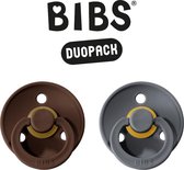 BIBS Fopspeen - Maat 2 (6-18 maanden) DUOPACK - Mocha & Iron - BIBS tutjes - BIBS sucettes