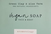 Vegan zeep, Green Clay & Aloë Vera, Face & Body