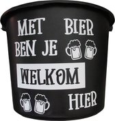 Cadeau Emmer - Met bier - 12 liter - zwart - ccadeau - geschenk - gift - kado - surprise - verjaardag