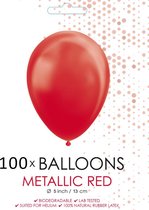 100 Kleine ballonnen metallic rood.