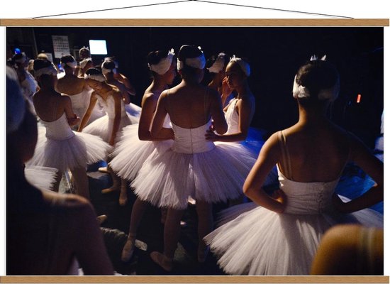 Schoolplaat – Ballerina's voor Optreden  - 120x80cm Foto op Textielposter (Wanddecoratie op Schoolplaat)