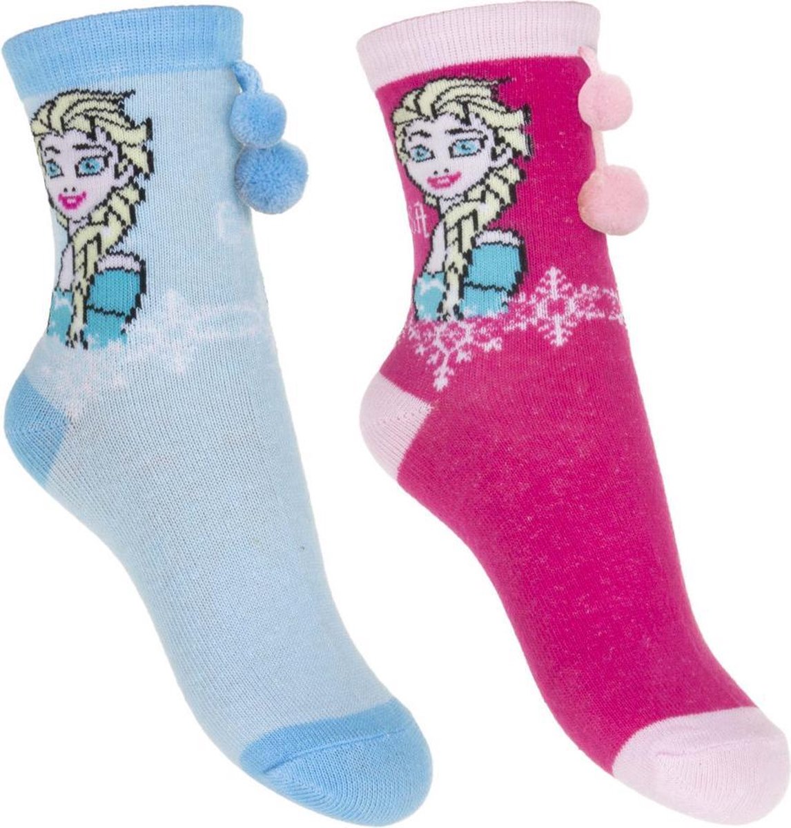 Frozen Sokken set van 2 met Pompon - maat 23/26