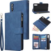 Luxe Telefoonhoesje voor Samsung Galaxy A50 | Hoogwaardig Leren Bookcase | Lederen Wallet Case | Luxe Uitstraling | Pasjeshouder 6 stuks | Portemonnee | Rits | Blauw