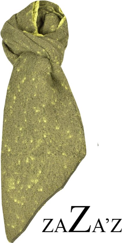 Sjaal groen -effen kaki/ citroen geel - 2 kanten draagbaar - natuurlijke  materialen-... | bol.com
