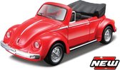 Maisto VW KEVER 1303 CABRIOLET ´PULLBACK´ rood schaalmodel 4,5"