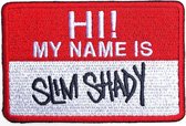 Eminem - Slim Shady Name Badge Patch - Rood/Wit