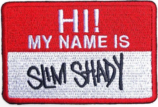 Eminem Patch Slim Shady Name Badge Rouge / Wit