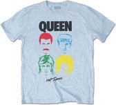 Queen Heren Tshirt -2XL- Hot Space Album Blauw