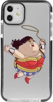 Hoesjes Atelier Zwart Frame Transparant Impact Case Dikke Wonderwoman voor IPhone 11 met ScreenProtector