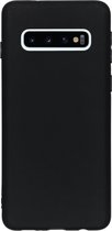 Hoesje Siliconen Geschikt voor Samsung Galaxy S10 - Color Backcover - Zwart