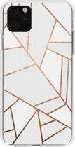 Hoesje Siliconen Geschikt voor iPhone 11 Pro Max - Design Backcover siliconen - Meerkleurig / White Graphic